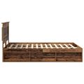vidaXL Rám postele Staré drevo 150 x 200 cm Masívne borovicové drevo