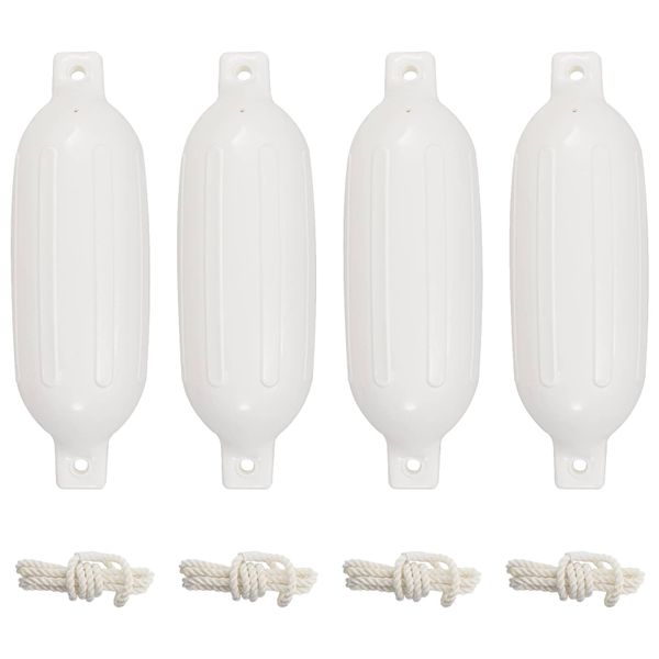 vidaXL Lodný nárazník 4 ks, biely Ø 16x58 cm, PVC