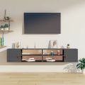vidaXL Nástenné skrinky 2 ks sivé 80x30x30 cm masívna borovica