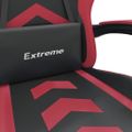 vidaXL Otočná herná stolička s podnožkou čierna a vínová umelá koža