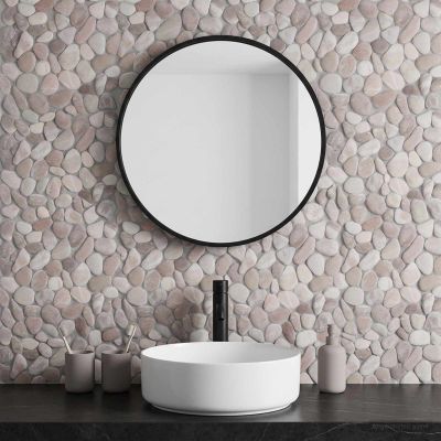 vidaXL Kamenné dlaždice Béžová a svetloružová 30 x 30 cm Riečny štrk