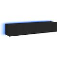vidaXL TV nástenné skrinky s LED svetlami 2 ks čierne 80x35x31 cm