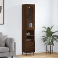 vidaXL Vysoká skrinka hnedý dub 34,5x34x180 cm spracované drevo