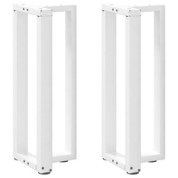 vidaXL Nohy konzolového stolíka v tvare T, 2 ks, biele, 25x28x(72-73) cm, oceľové