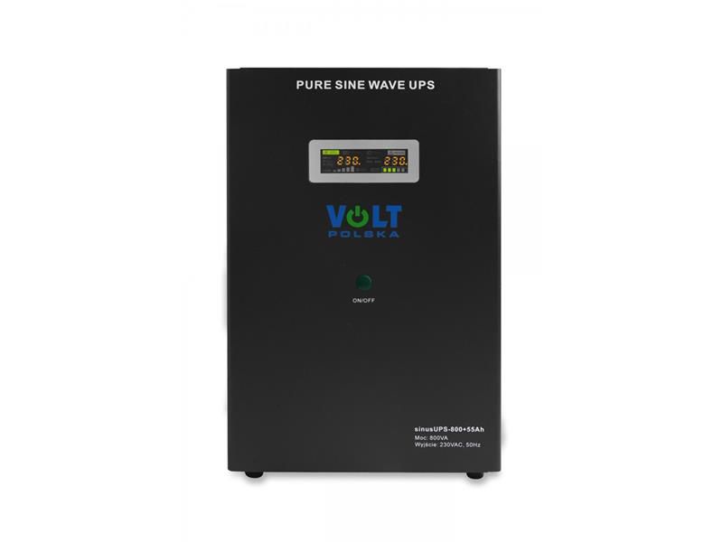 Zdroj záložný VOLT Sinus UPS 800 12V 230V 800W + baterie 55Ah Black
