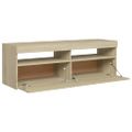 vidaXL TV skrinka s LED svetlami dub sonoma 120x35x40 cm