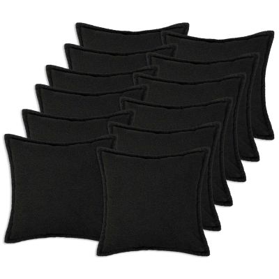 vidaXL Poťah na podložku 12 pcs HOUTEN Čierna 50 x 50 cm Bouclé