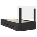 vidaXL Rám postele so zásuvkou Čierna 100 x 200 cm Inžinierske drevo