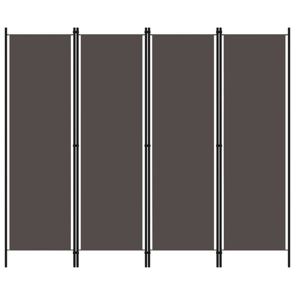 vidaXL 4-panelový paraván antracitový 200x180 cm