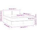 vidaXL Posteľ boxsping s matracom a LED sivohnedá 140x200 cm látka