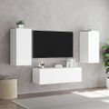 vidaXL 3-dielne TV nástenné skrinky s LED svetlami biele