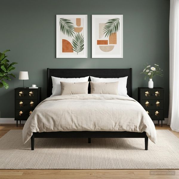 vidaXL Nočný stolík BREMEN 2 ks Čierny dub 36 x 33 x 61 cm