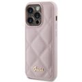 Puzdro Guess pre iPhone 15 Pro 6,1" GUHCP15LPSQSQSP ružové HC PU Quilted Metal Logo