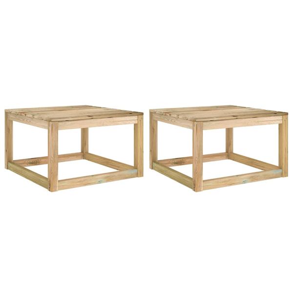 vidaXL Záhradné stoly z paliet 2 ks 60x60x36,5cm impregnovaná borovica