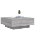 vidaXL Konferenčný stolík s LED svetlami sivý sonoma 80x80x31 cm