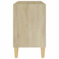 vidaXL TV stolík nohy z masívneho dreva dub sonoma 69,5x30x50 cm