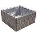 vidaXL Záhradný kvetináč sivý 80x80x40 cm polyratanový