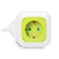 Predlžovací kábel 4G ORNO OR-AE-13144 (GS)/L, 4x 230V, 2x USB nabíjací, prívod 1,4 m, farba limetka