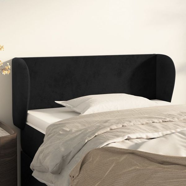 vidaXL Čelo postele so záhybmi čierne 103x23x78/88 cm zamat