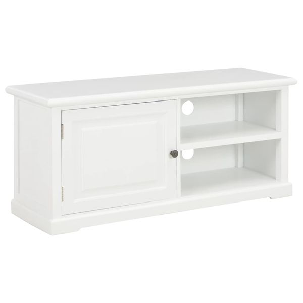 vidaXL TV stolík biely 90x30x40 cm drevený