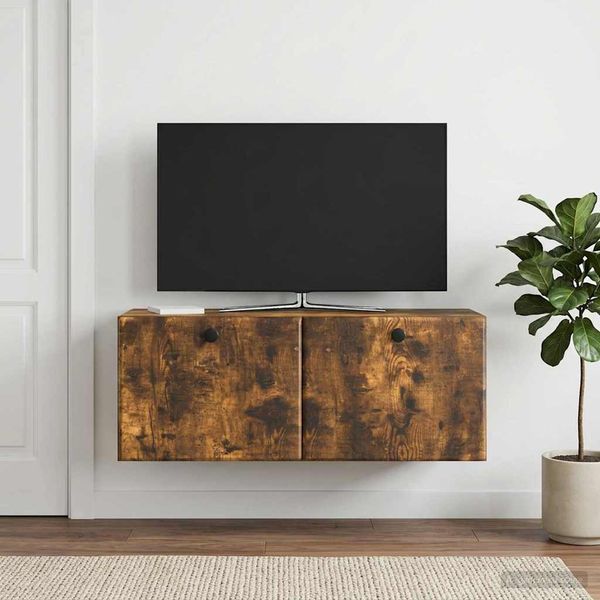 vidaXL Nástenná TV skrinka 78,5 x 31 x 30 cm Dymový dub