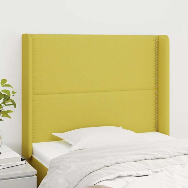 vidaXL Čelo postele so záhybmi zelené 103 x 16 x 118/128 cm látka