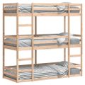 vidaXL Trojitá poschodová posteľ 80x200 cm borovicový masív