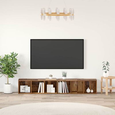 vidaXL Zostava TV skriniek Nástenný 2 pcs Staré drevo 37 x 35 x 107cm