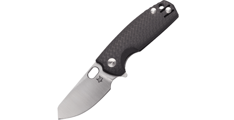 FOX Knives FX-608CF Vox Baby Core vreckový nôž 6 cm, uhlíkové vlákno, kožené puzdro