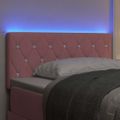 vidaXL LED hlavová doska s LED pásikmi Ružová 90 cm Zamat