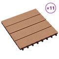 vidaXL Dlažba na terasu 11 ks Tík 30 x 30 cm WPC