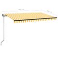 vidaXL Automaticky zaťahovacia markíza 400x350 cm žltá a biela