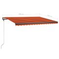 vidaXL Ručne zaťahovacia markíza s LED 400x300 cm oranžová a hnedá
