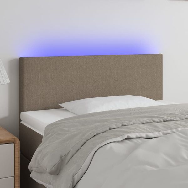 vidaXL Čelo postele s LED sivohnedé 100x5x78/88 cm látka