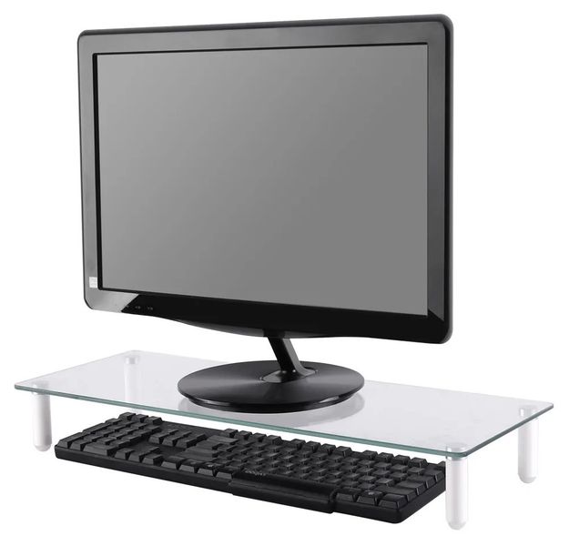 Neomounts NSMONITOR10/podložka pod displej/nosn. 25kg/výška 8cm/sklo Stojan, podstavec, pro obrazovky a notebooky, nosnost 25kg, sklo, cerný