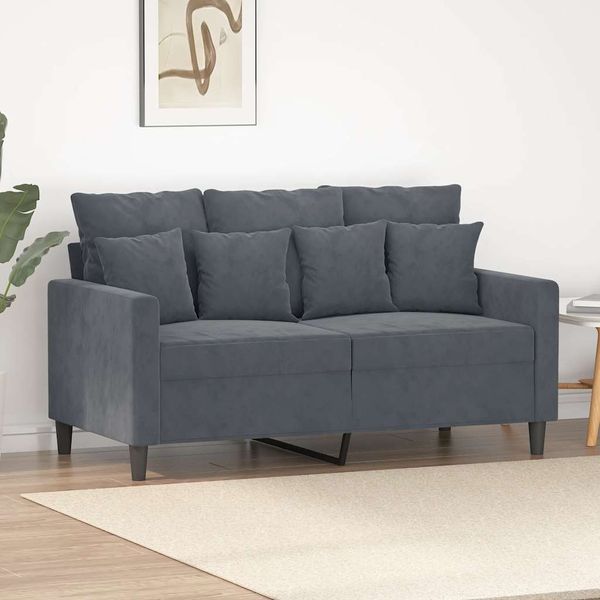 vidaXL 2-miestna pohovka tmavosivá 120 cm zamat