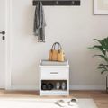 vidaXL Lavica do predsiene SANDNES biela 45x40x50 cm borovicový masív