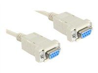 Null modem kábel - DB-9 (F) do DB-9 (F) - 3 m - sivá