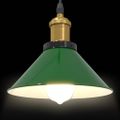 VidaXL Závesná lampa výškovo nastaviteľná E27 lesk zelená Ø 22 cm kov