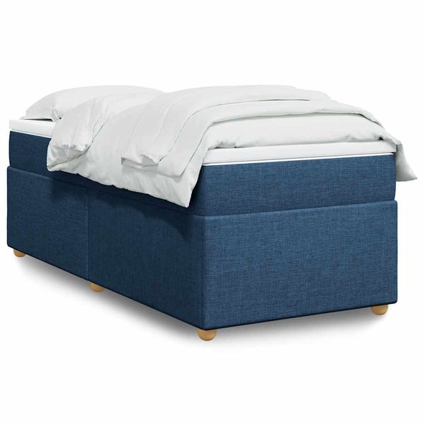 vidaXL Boxspring posteľ s matracom modrá 100x200 cm látka