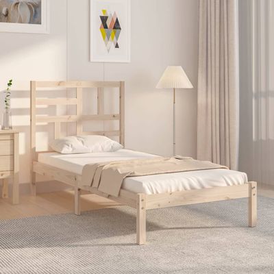 vidaXL Posteľný rám, drevený masív 75x190 cm, malé jednolôžko