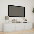 vidaXL TV skriňa s LED 165 x 34 x 40 cm Biely Konštruované drevo
