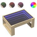vidaXL Konferenčný stolík s nekonečnými LED dub sonoma 70x53x30 cm
