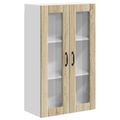 vidaXL Nástenný sklenený kabinet LUCCA Dub sonoma 60 x 31 x 100 cm