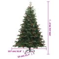 vidaXL Umelý výklopný vianočný stromček so šiškami a bobuľami 240 cm