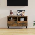 vidaXL TV skrinka dymový dub 80x36x50 cm spracované drevo