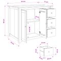 vidaXL Kuchynský ostrovný set 2 ks PANAMA Medový vosk 112 x 77 x 90 cm