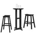 vidaXL Záhradný bar set 3 ks Čierna HDPE