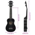 vidaXL Sopránové ukulele s taškou pre deti čierne 21"