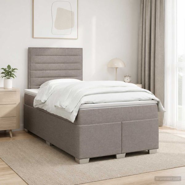 vidaXL Posteľ boxspring s matracom Sivohnedá 120 x 200 cm Látka